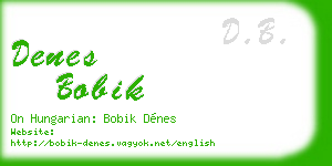 denes bobik business card