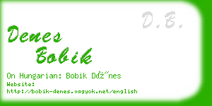 denes bobik business card
